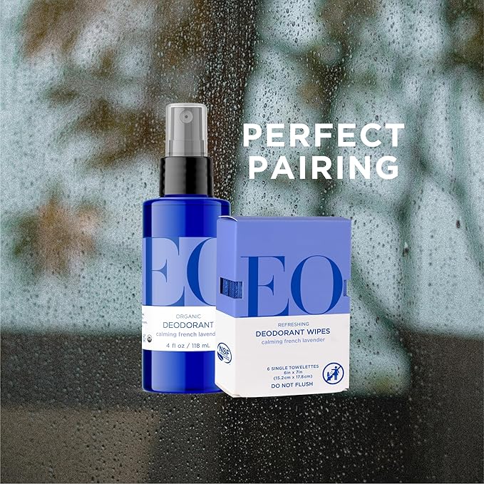 EO Organic Deodorant Spray 4 Ounce (Pack of 3) French Lavender Organic Plant-Based Botanical Extracts