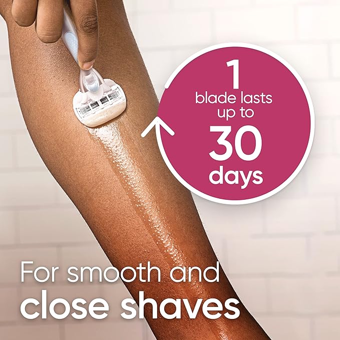 Gillette Venus Comfortglide plus Olay Sugarberry Women's Razor with Rose Gold Metal Handle + 4 Blade Refills Holiday Gifts for Women