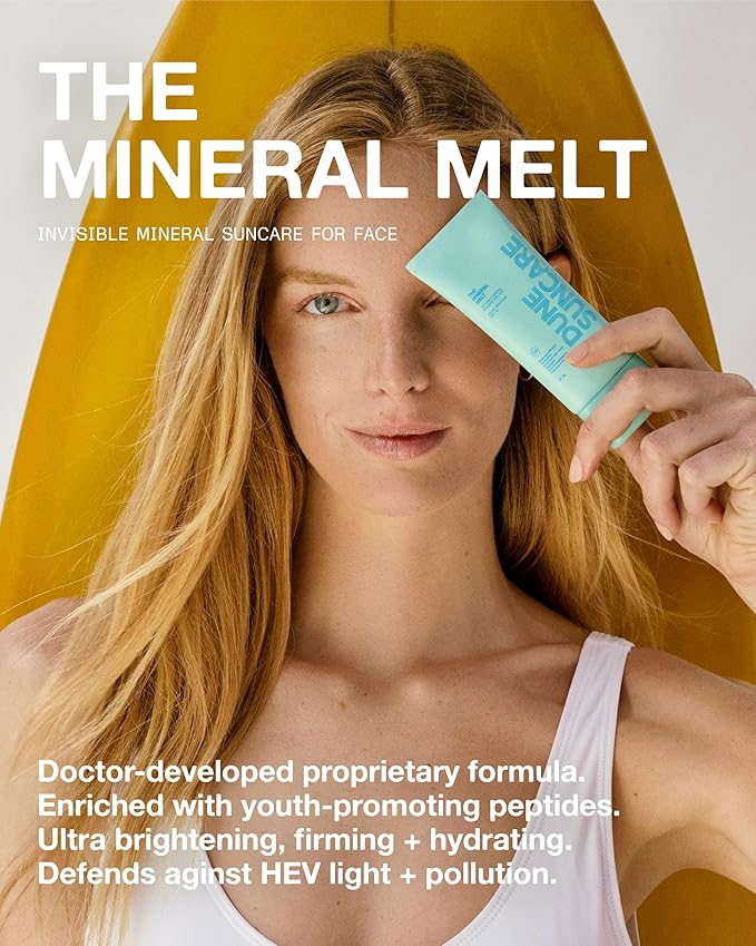 The Mineral Melt ? Sheer Mineral Face Sunscreen SPF 30 Broad Spectrum Fragrance-Free Sunblock ? Hydrating Anti-Aging Brightening Peptide-Packed Award-Winning Formula (1.7 Fl Oz)