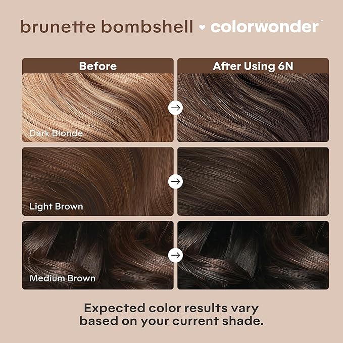 Madison Reed colorwonder Demi-Permanent Hair Color Effortless At-Home Hair Dye Ammonia-Free Cruelty-Free Brunette Bombshell (6N Medium Brown) Pack of 2