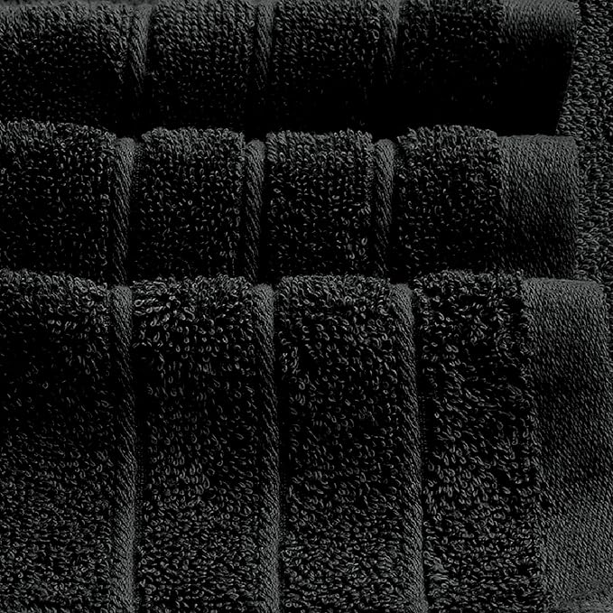 Tens Towels Pack of 4 Extra Large Bath Towels 30 x 60 Inches 100% Cotton Larger &amp Lighter Weight Quicker to Dry Super Soft and Absorbent Perfect for Bathroom Black