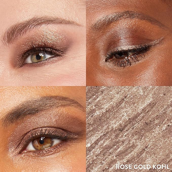 LAURA GELLER NEW YORK Kajal Longwear Kohl Eyeliner Pencil - Rose Gold Kohl - Caffeine and Vitamin E - Smooth &amp Blendable Liner - Built-In Sharpener