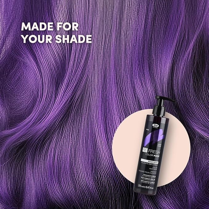 Lisap Color Depositing Hair Mask Violet 8.45 oz Hair Gloss Toner Deep Conditioning Hair Mask Dry Damaged or Color Treated Hair Repair With Hydrating Camellia Oil For Shine &amp Moisturization