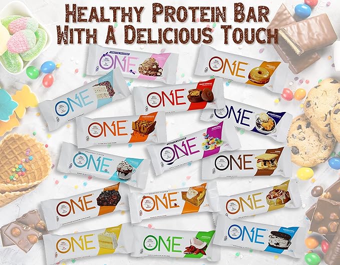 One Bars Protein Variety Sampler | 12 Pack of 15 Flavors High Snack 20g Per Bar And Only 1g Of Sugar Niro Assortment 25.44 Ounce