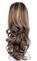 OneDor 23 Curly Hair Women Ladies 3/4 Half Wig Premium Japanese Synthetic fibers Wigs with Secured Mesh Head Cap (R1224B)