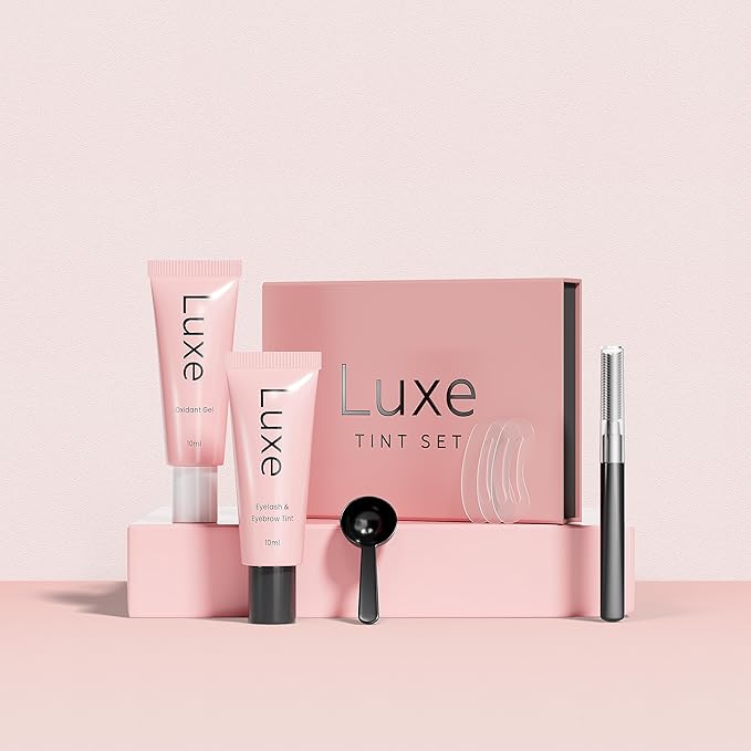 Luxe Cosmetics- Black Color Set for Lashes and Brows - Long Lasting Temporary Color (Up to 4 Weeks) - Vegan &amp Cruelty-Free - for Salon &amp Home Use
