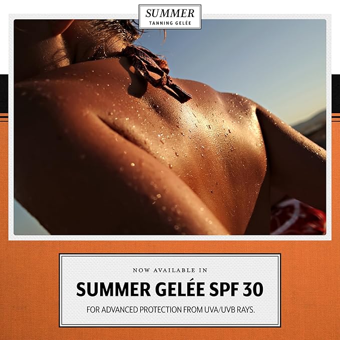 Summer Gel?e Tanning Gel ? SPF 30 Luxury Sun Tan Accelerator ? Hydrating &amp Anti-Aging Formula with UVA/UVB Protection ? Lightweight Silky Gel for a Radiant Sun-Kissed Glow ? 3.12 FL OZ ? USA Mad