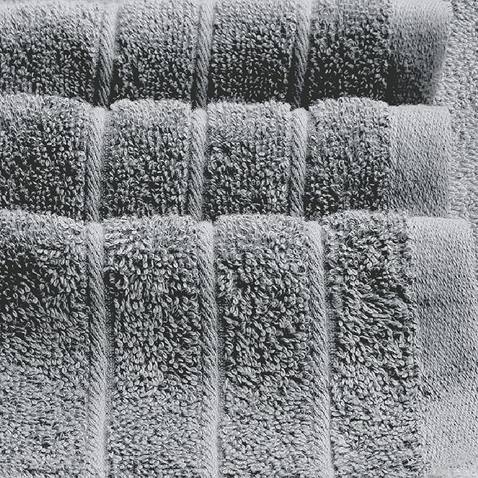 Tens Towels Pack of 4 Extra Large Bath Towels 30 x 60 Inches 100% Cotton Larger &amp Lighter Weight Quicker to Dry Super Soft and Absorbent Perfect for Bathroom Cool Grey