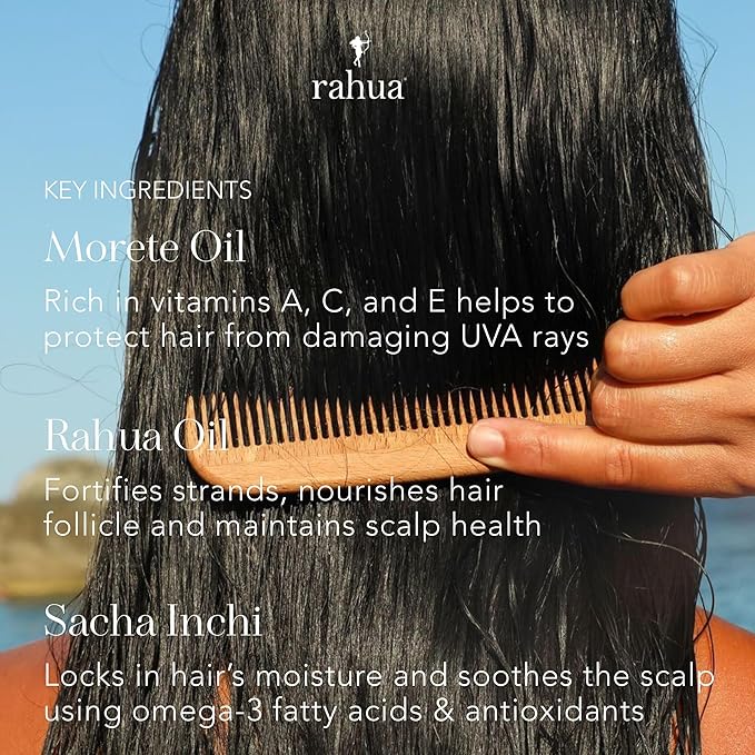 Rahua Hydration Detangler Spray + UV Barrier Vegan Leave In Hair Spray Conditioner for Added Shine Damage Protection Humidity &amp Frizz Control Oil Morete &amp Mango All Hair Types 6.5 Fl O