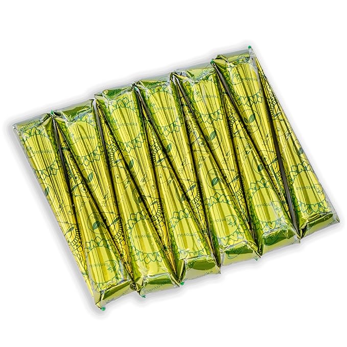 100% Natural and Pure Henna Cone or tube Ready to use paste for Reddish Brown Hair Color Long-lasting No additives Chemical free Henna Hair Dye Spot hair coloring (Pack of 12)