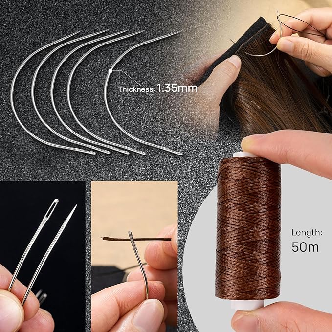 NEWISHTOOL Hair Extension Tool Kit - Silicone Micro Beads Stainless Steel Beads Plier Metal Bead Threader and Needle Pulling Hook for Beading Hair Extensions Girls Cosplay Party Hair Styling Tool