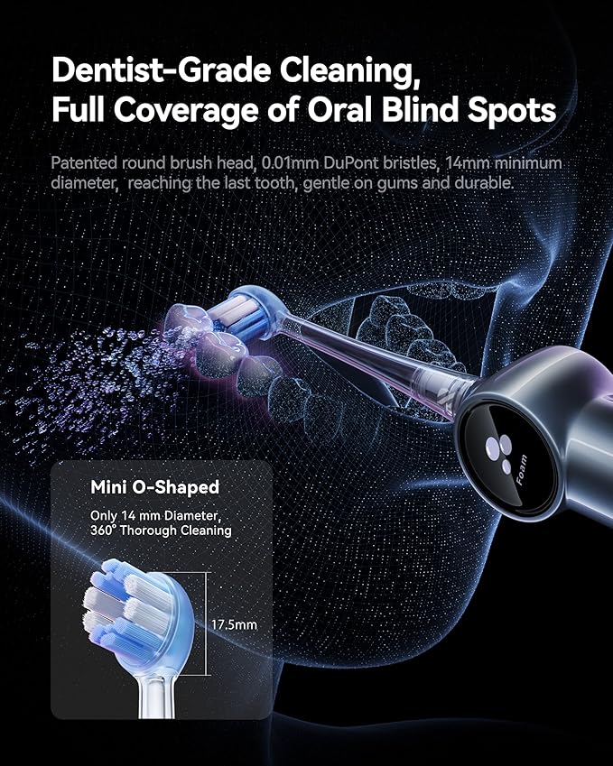 RANVOO AirJet II [Upgraded Jet Clean] Sonic Electric Toothbrush 100% Plaque Removal White for Adult Protect Gum Orthodontic Teeth Clean Rechargeable Gift with 3 Pro Brush Heads Pale Violet