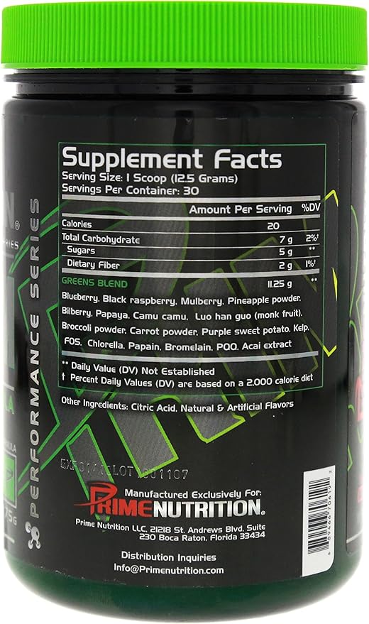 Phytoform | Fruits &amp Greens | Prime Nutrition | 375g | 30 Servings (Kiwi-Strawberry)