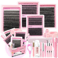 994Pcs Lashes Clusters Kit 60D/80D/100D Volume False Eyelash Extensions 10-20mm D Curl Wispy Individual Fake Eyelashes Kit Volume Studio Effect with Bond&ampSeal|Tweezers|Removers|Cleanser