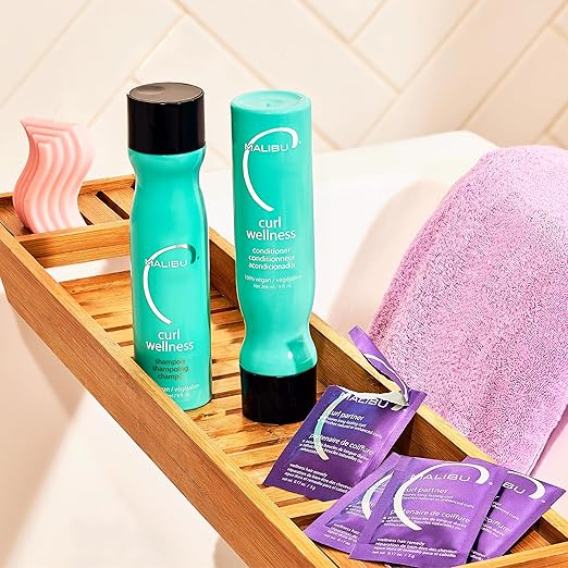 Malibu C Curl Partner Wellness Remedy (12 Packets) - Removes Mineral Build up for Healthier + Bouncier Curly Hair - Contains Gentle Antioxidants for Curly Hair Care