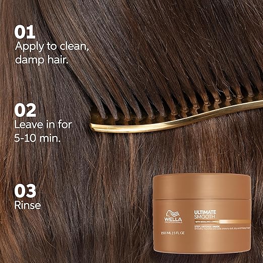 Wella Professionals ULTIMATE SMOOTH Intense Mask with Deep Nourishment | Treatment for Dry Frizzy Hair | Smooths &amp Adds a Silky Shine | With Squalane &amp Omega 9 | Color Safe