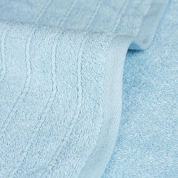 Tens Towels Pack of 4 Extra Large Bath Towels 30 x 60 Inches 100% Cotton Larger &amp Lighter Weight Quicker to Dry Super Soft and Absorbent Perfect for Bathroom Sky Blue
