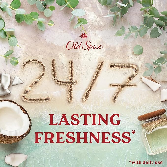 Old Spice GentleMan's Aluminum Free Dry Feel Deodorant for Men 24/7 Lasting Freshness Gentle on Skin with Skin Conditioners Eucalyptus + Coconut Oil Scent 3.0 oz (Pack of 3)