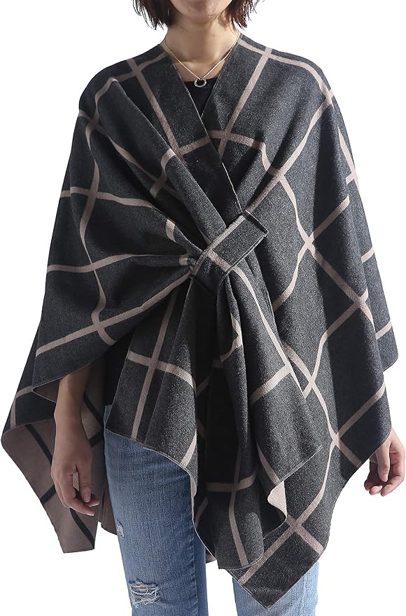 Moss Rose Women's Shawl Wrap Poncho Ruana Cape Open Front Cardigan Shawls for Fall Winter