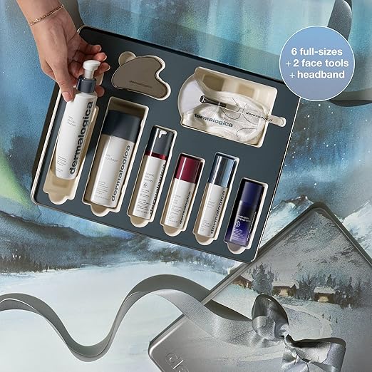 Dermalogica Your Moment of Expertise ? Expert Level Skin Care Routine Set Includes 6 Products Headband Gua Sha Fan Brush