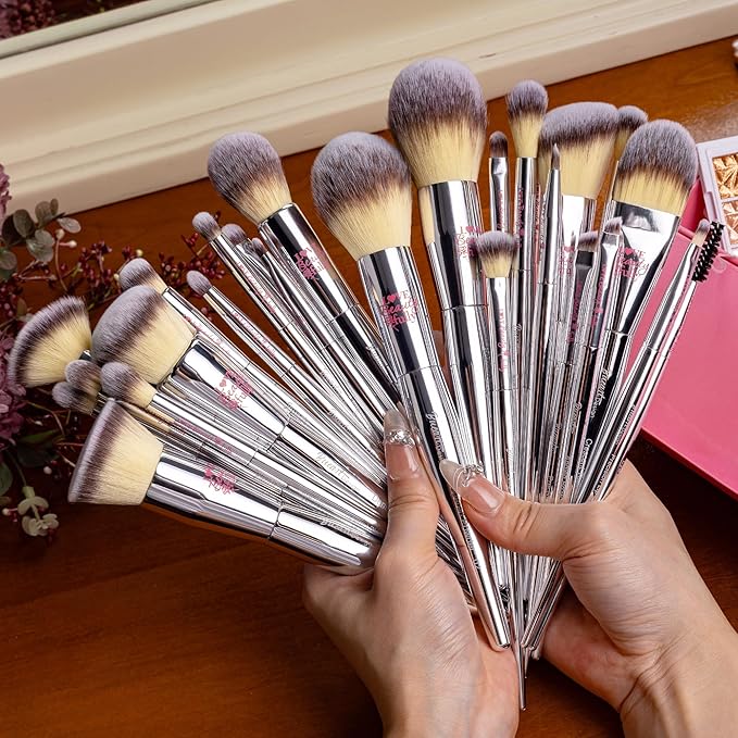 Bueart Design Christmas Gift 26Pcs Pro Makeup Brushes Set with Ultra Soft Dense HairPremium Quality Professional Make up Brushes For FoundationContourBlushPowder Makeup