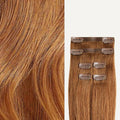 Luxy 100% Remy Human Hair Extensions for Thin Hair Thinning Hair Fill-Ins ? 6 Seamless Wefts Multi-Dimensional Color Blend - Natural-Looking Volume &amp Coverage 80 grams 16 Natural Red Thinning