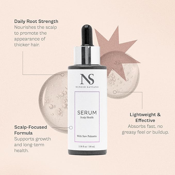 Nunzio Saviano Scalp Health Serum ? Supports Hair Growth Reduces Thinning &amp Strengthens Roots ? With Saw Palmetto Biotin &amp Probiotics for Hair ? Made in Italy ? 3.38 oz