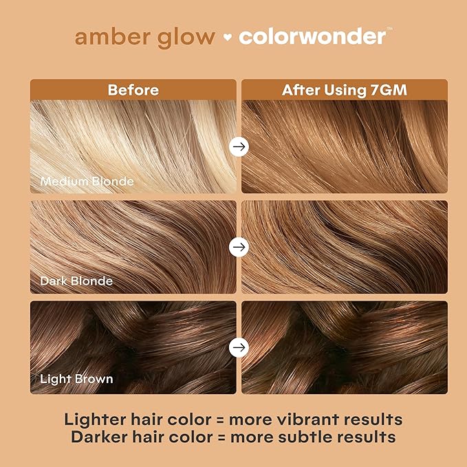 Madison Reed colorwonder Demi-Permanent Hair Color Effortless At-Home Hair Dye Ammonia-Free Cruelty-Free Amber Glow (Warm Lighter Amber) Pack of 1