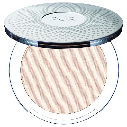 P?R MINERALS 4-in-1 Pressed Mineral Makeup Powder Foundation with SPF 15 - Concealer &amp Finishing Compact Pressed Powder for Face - Buildable Medium to Full Coverage Foundation Powder