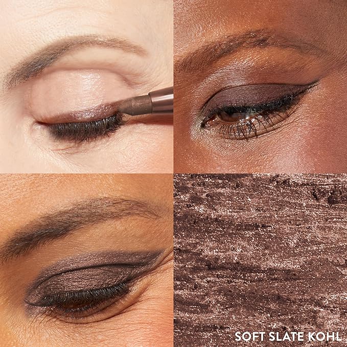 LAURA GELLER NEW YORK Kajal Longwear Kohl Eyeliner Pencil - Soft Slate Kohl - Caffeine and Vitamin E - Smooth &amp Blendable Liner - Built-In Sharpener