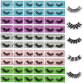 Wholesale Lashes 3D Faux Mink Eyelash Bulk 18mm Handmade Reusable Eye Lash 5 Styles Dramatic Fluffy False Lash with Glitter Portable Packing (Fluffy 5 styles-50 pairs)