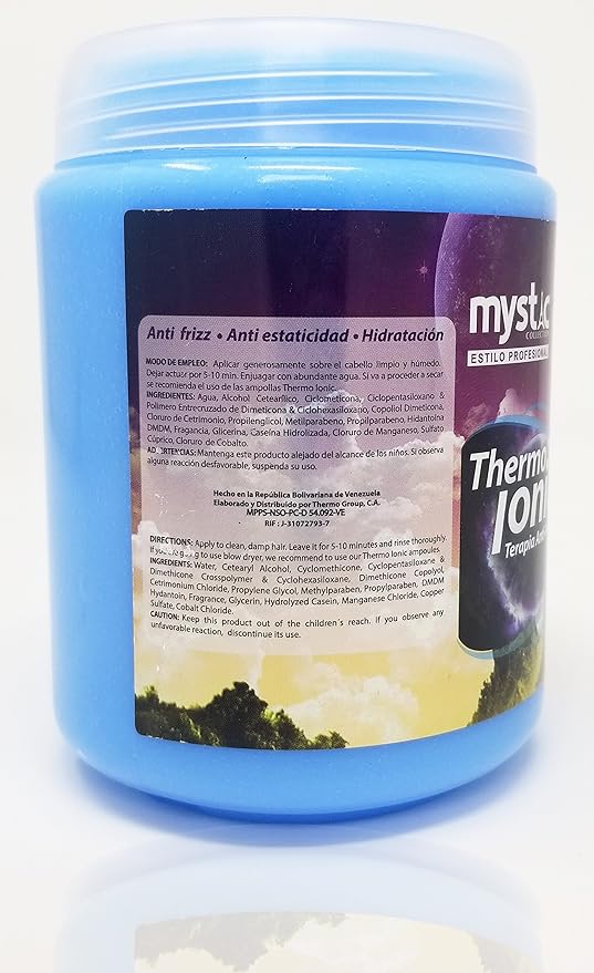 Thermo Group Mystic Thermo Ionic Anti Frizz Capillary Treatment Mask 35.27 Oz - Ionic Hair Treatment Mask For Straighter Frizz Free Smooth &amp Silky Hair - Reduces Tangles and Enhances Curls