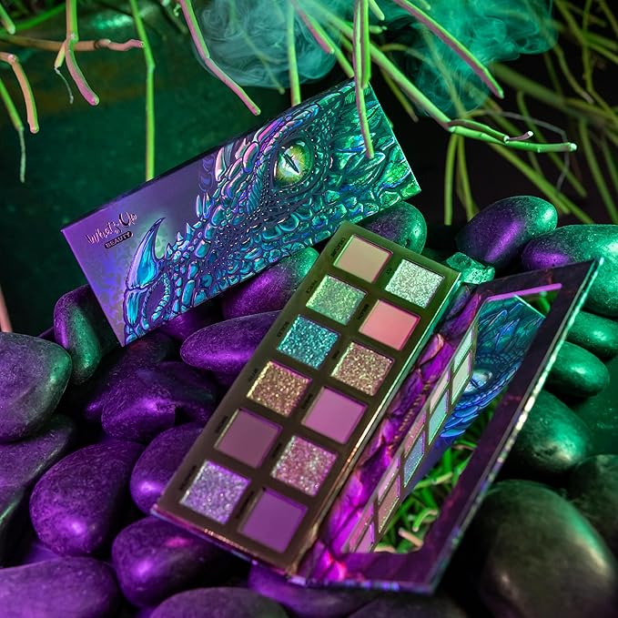 Whats Up Beauty - 3 Eyeshadow Palettes (Dragon Eye Desert Monsoon Geodes) Talc Free Clean Cruelty Free Made in Italy Sustainable Makeup