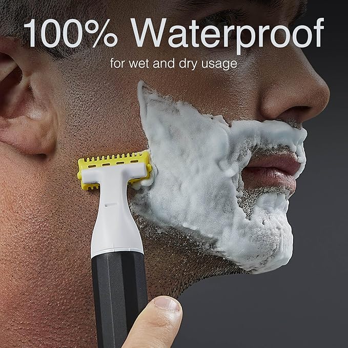 Remington Omniblade Face &amp Body Shaver for Men 100% Waterproof Rechargeable Razor with Removable Head 35mm Main Blade + 7 Attachments (Adjustable Precision Stubble Combs &amp Micro Trimmer)