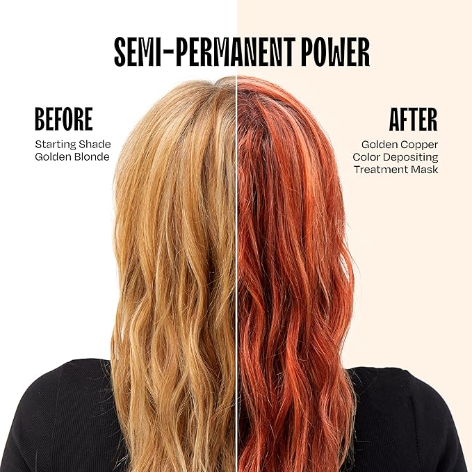 Overtone Semi Permanent Hair Color Conditioner Golden Copper 8 oz Nourishing Damage-Free Color Depositing Mask for All Hair Types with Shea Butter &amp Coconut Oil Vegan &amp Cruelty-Free