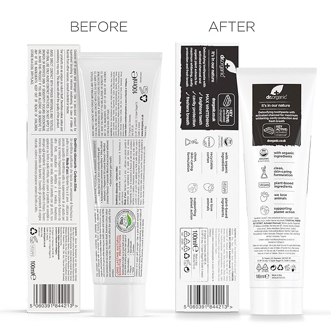 Dr Organic Extra Whitening Charcoal Toothpaste 100ml
