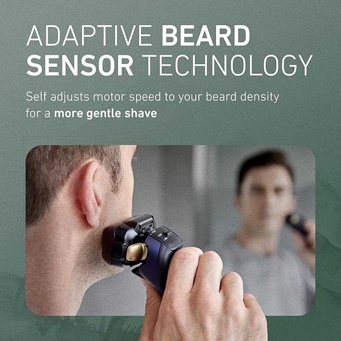 Panasonic ARC5 Electric Razor for Men with Pop-up Trimmer Wet Dry 5-Blade Electric Shaver with Intelligent Shave Sensor and 16D Flexible Pivoting Head - ES-ALV6HA (Navy)