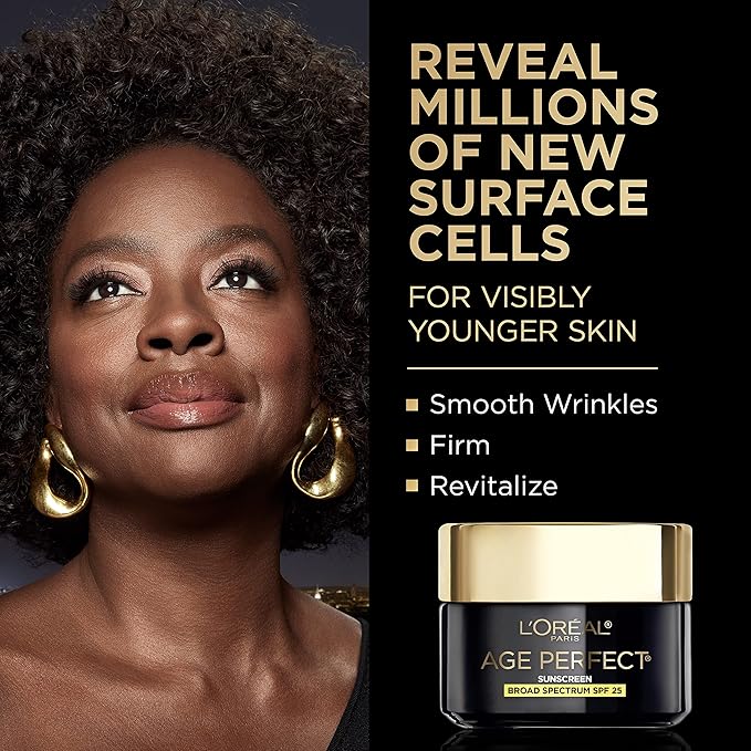 LOreal Paris Age Perfect Cell Renewal Anti-Aging Day Moisturizer with Broad Spectrum SPF 25 Sunscreen Antioxidants and Vitamin E 1.7oz