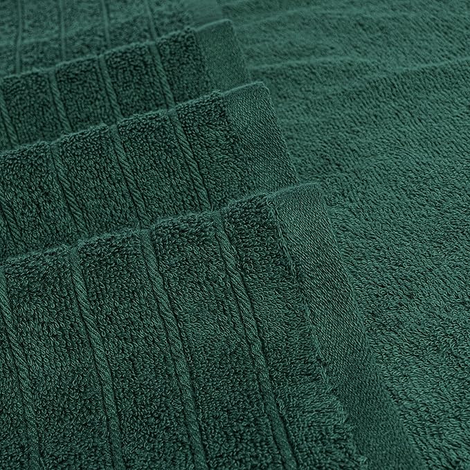 Tens Towels Pack of 4 Extra Large Bath Towels 30 x 60 Inches 100% Cotton Larger &amp Lighter Weight Quicker to Dry Super Soft and Absorbent Perfect for Bathroom Hunter Green