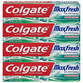 Colgate Max Fresh Whitening Toothpaste with Breath Strips Clean Mint 6 Ounce Tube 4 Pack