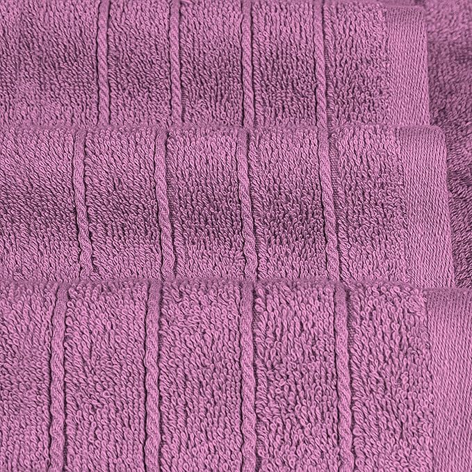 Tens Towels Pack of 4 Extra Large Bath Towels 30 x 60 Inches 100% Cotton Larger &amp Lighter Weight Quicker to Dry Super Soft and Absorbent Perfect for Bathroom Purple
