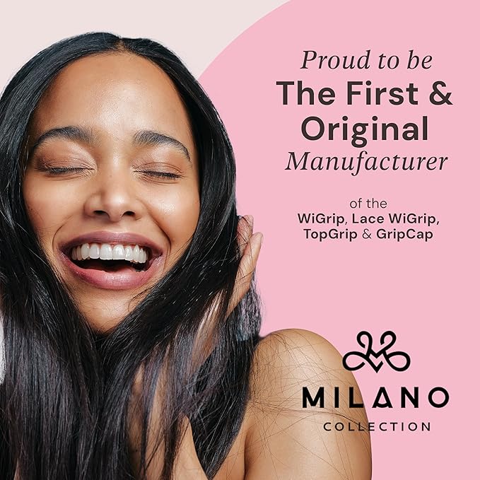 MILANO COLLECTION Wig Grip Caps for Women Adjustable No Slip Wig Cap with Grip Band Built-In Secure Elastic HeadBand for Lace Front Styles Chocolate Brown 2 Pack
