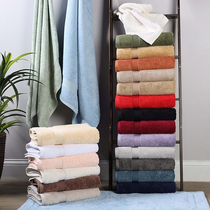 Superior Egyptian Cotton Bath Towel Set Towels for Home Bathroom Master Guest Bath Decor Essentials Quick Dry Absorbent Large Body Towels Spa Hotel Resort Adult Kids Set of 4 Charcoal
