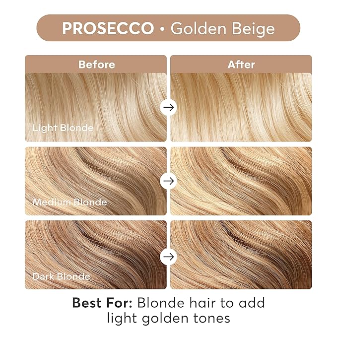 Madison Reed Color Reviving Gloss Prosecco - Golden Blonde Semi-Permanent Hair Dye Enhances Hair Color &amp Corrects Tone Adds Brilliant Shine Keratin &amp Argan Oil 4 Fl Oz (118 mL)