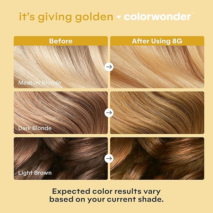 Madison Reed colorwonder Demi-Permanent Hair Color Effortless At-Home Hair Dye Ammonia-Free Cruelty-Free It's Giving Golden (8G Golden Bold) Pack of 2