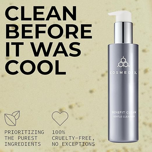 COSMEDIX Hydrating Cleanser for Women &amp Men Benefit Clean Gentle Face Wash Gel - Moisturizing Facial Cleanser &amp Pore Minimizer For All Skin Types - Makeup Remover for Glowing Skin