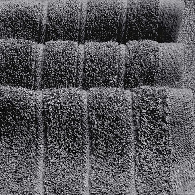 Tens Towels Pack of 4 Extra Large Bath Towels 30 x 60 Inches 100% Cotton Larger &amp Lighter Weight Quicker to Dry Super Soft and Absorbent Perfect for Bathroom Dark Grey