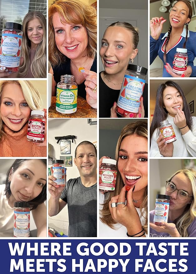Lunakai USA Made Creatine Monohydrate Gummies for Women &amp Men ? Vegan Creatine Gummies for Muscle &amp Recovery Support ? Pre Workout Supplement 60ct