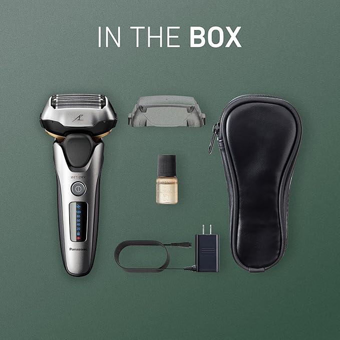 Panasonic ARC5 Electric Razor for Men with Pop-up Trimmer Wet Dry 5-Blade Electric Shaver with Intelligent Shave Sensor and 16D Flexible Pivoting Head - ES-ALV6HS (Silver)