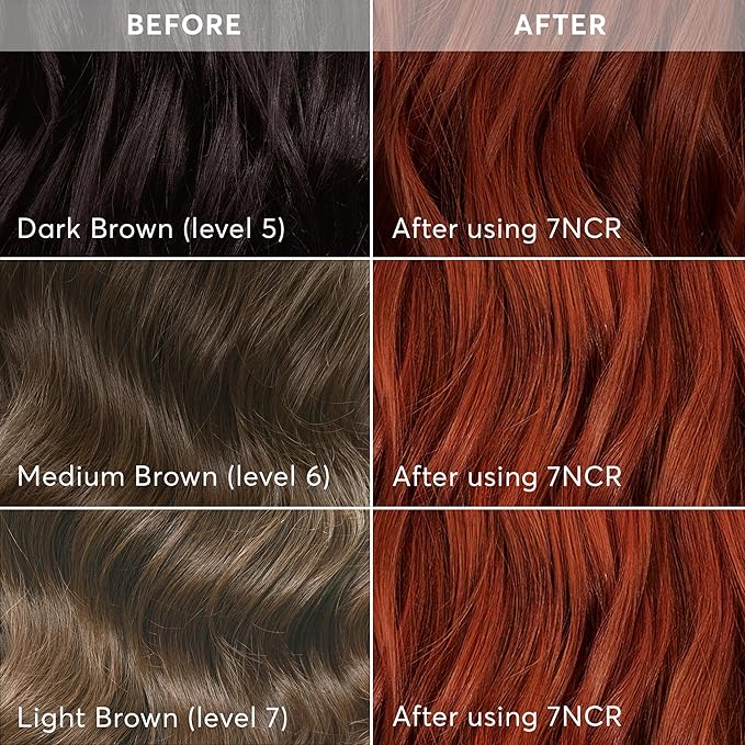 Madison Reed Radiant Hair Color Kit | 7NCR Light Copper Red (Vesuvius Red) for 100% Gray Hair Coverage | Dimensional Salon-Quality Permanent Hair Dye | PPD-Free &amp Ammonia-Free | 2 Pack
